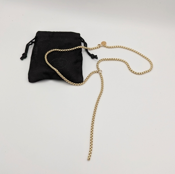 Eklexic Jewelry - New Eklexic Thin Luciana Box Chain Lariat Drop Necklace 20"